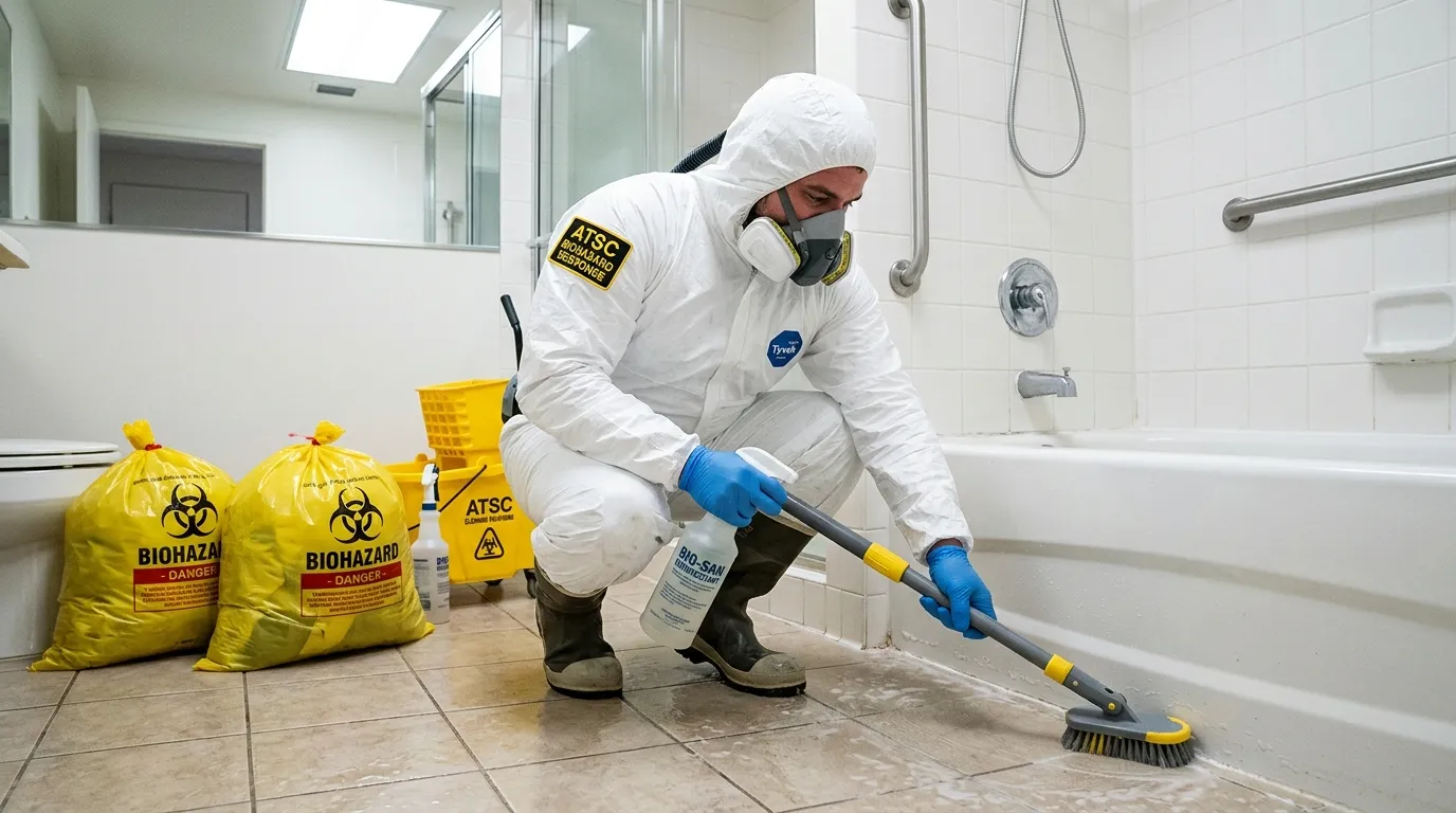 Decontamination equipment deployed for Blood Cleanup in Cheshire Village